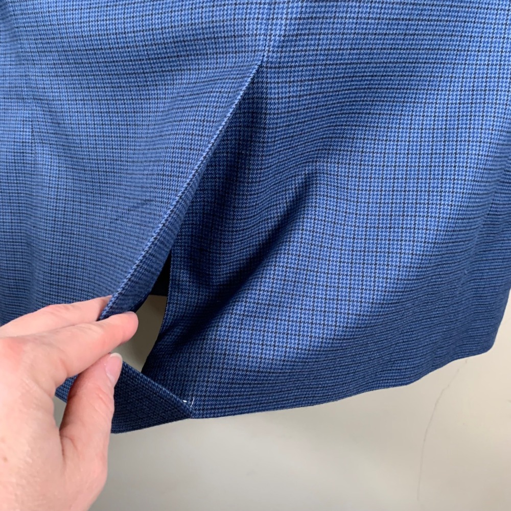 Lauren Ralph Lauren Blue/Black Houndstooth Pattern Polyester Blend Blazer 42R - Picture 10 of 11